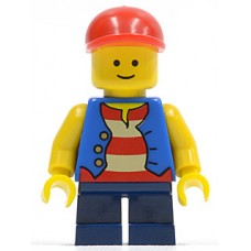 twn105 Vest over Red and White Striped Shirt